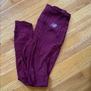 New Balance Kids' Burgundy Leggings